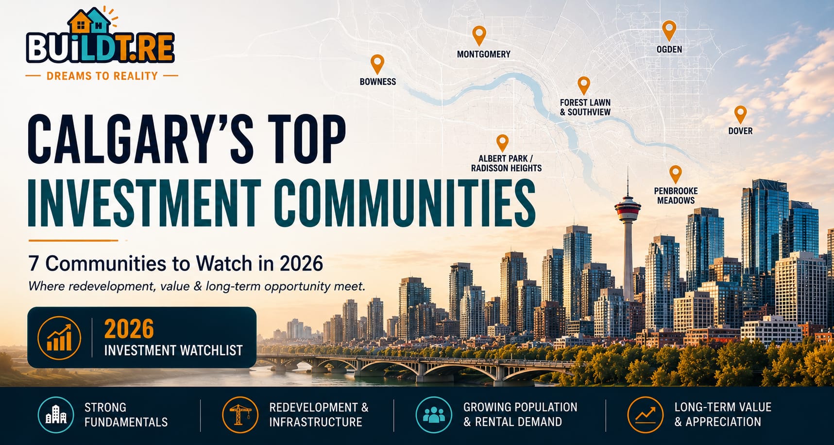 The Best Calgary Neighbourhoods to Invest In (2026): Buildt.re's Investment Watchlist